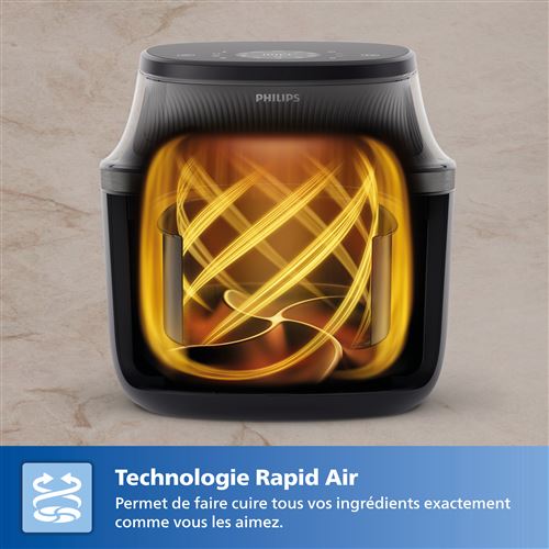 Philips Airfryer NA342/00 7,2L Noir – Friteuse Sans Huile XXL, Cuisson à Air Chaud, Grande Capacité