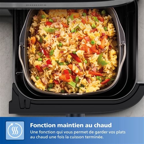 Philips Airfryer NA342/00 7,2L Noir – Friteuse Sans Huile XXL, Cuisson à Air Chaud, Grande Capacité