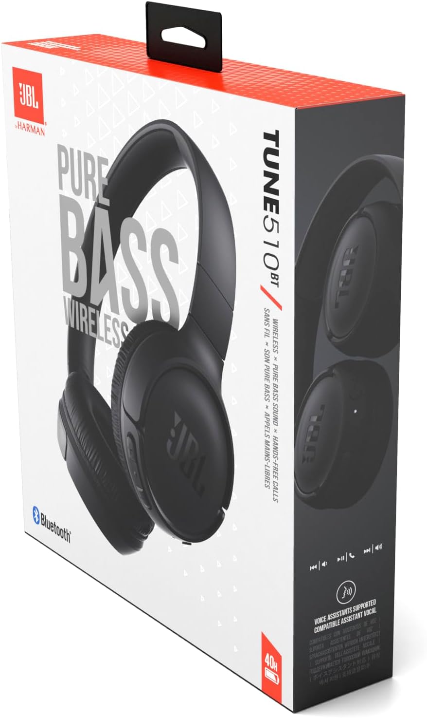Casque Bluetooth supra-auriculaire sans fil 40 heures d’autonomie, connexion multi-points, léger et pliable Noir
