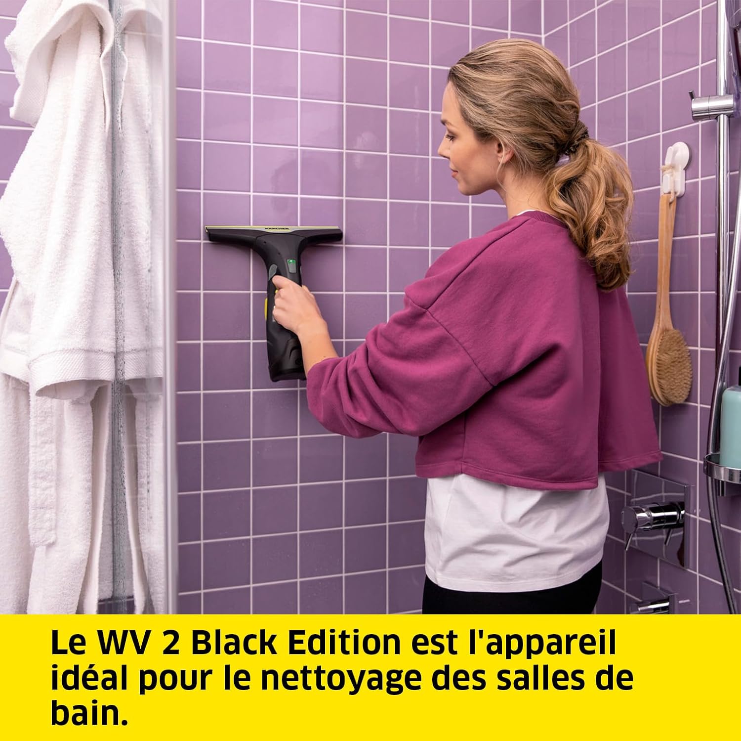 Nettoyeur de Vitres Sans Fil WV 2 Lave-Fenêtre Électrique, 2 Raclettes Incluses, Édition Spéciale 10 Ans, +40% Autonomie, Nettoyage Rapide et Sans Traces