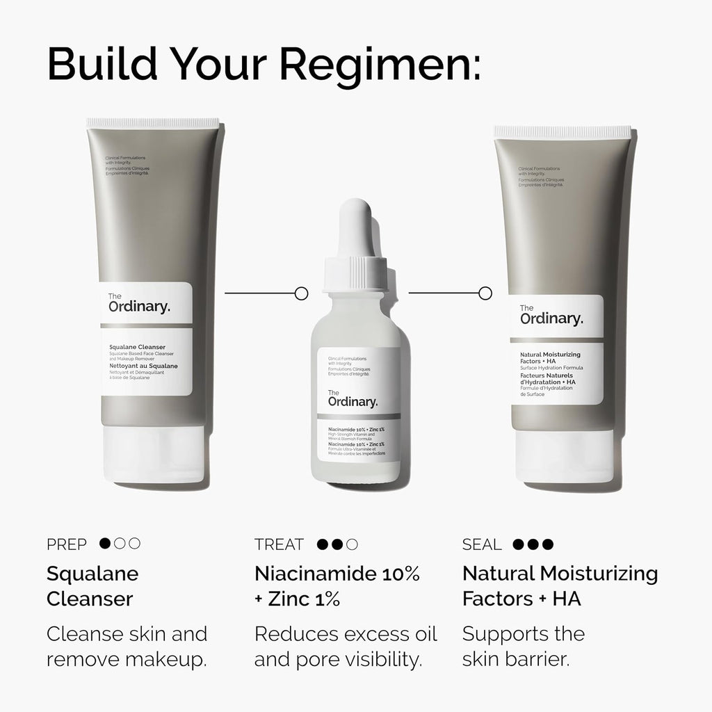 Sérum The Ordinary Niacinamide 10% + Zinc 1% 30 ml – Anti-Imperfections, Pores Réduits, Teint Lumineux