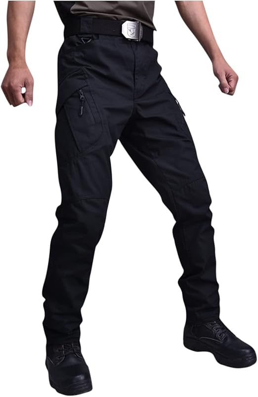 Pantalon cargo homme hiver TOFOTL – travail chantier moto baggy noir S-3XL