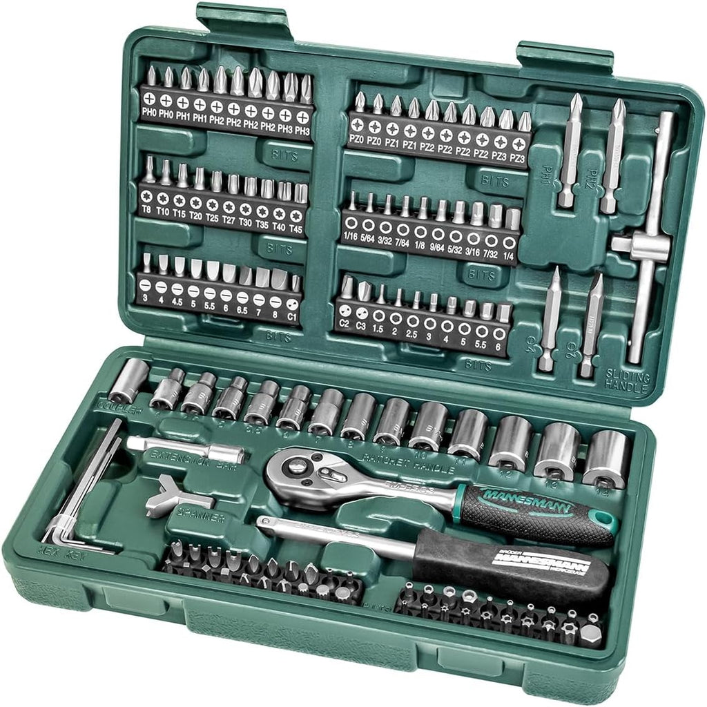 Coffret de Douilles et Embouts 130 Pièces - Kit Complet Clé à Cliquet 1/4" et 1/2" pour Bricolage et Mécanique