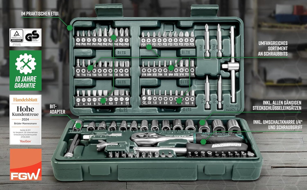 Coffret de Douilles et Embouts 130 Pièces - Kit Complet Clé à Cliquet 1/4" et 1/2" pour Bricolage et Mécanique