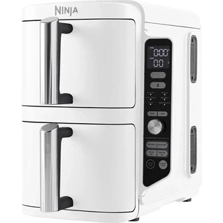 Ninja SL400EUWH Blanc : Friteuse Sans Huile Puissante, 2 Bacs, Capacité Familiale & Cuisson Healthy