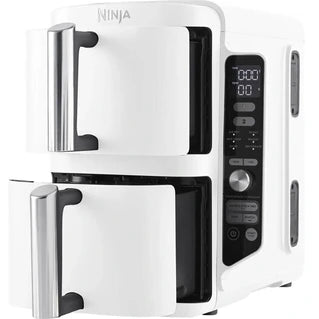 Ninja SL400EUWH Blanc : Friteuse Sans Huile Puissante, 2 Bacs, Capacité Familiale & Cuisson Healthy