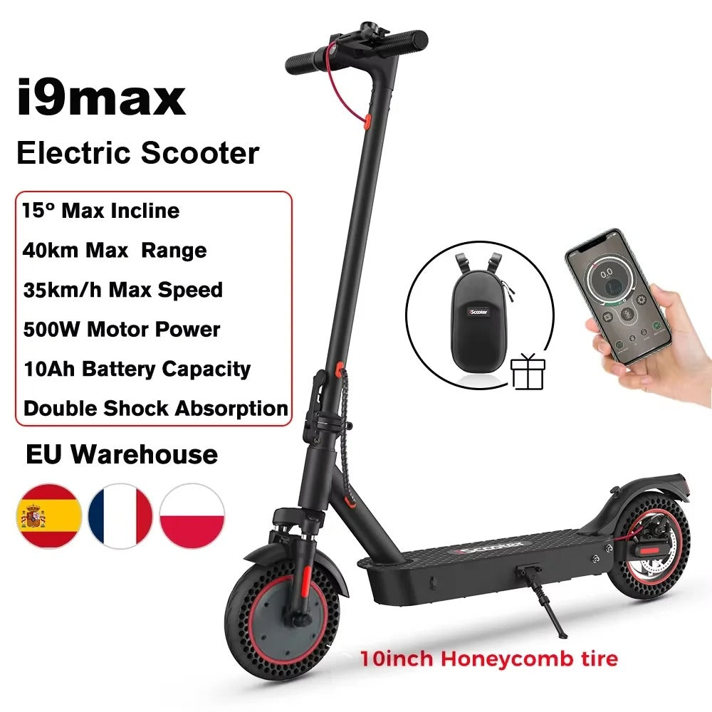 Trottinette Électrique i9 350W 36V 7,5Ah, Autonomie 30km, Pneus 8,5" Nid d'Abeille, Rika Scdoms avec Appli et Écran