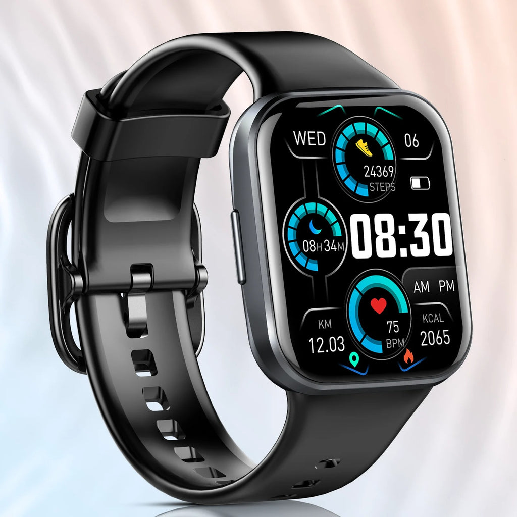 Montre Connectée Nerunsa 1.69" Bluetooth 5.3 – Cardio, Sommeil, Stress, GPS – Autonomie 7 Jours – Écran Tactile