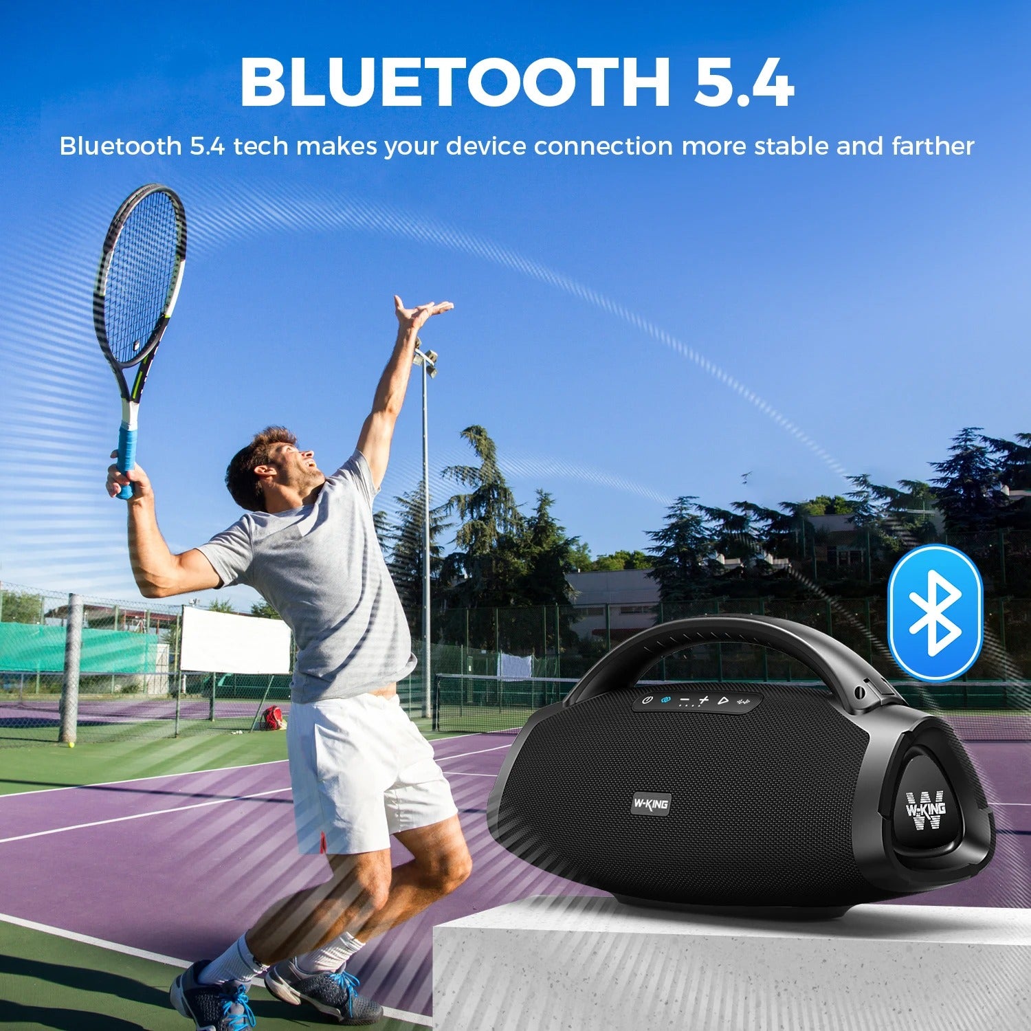 Haut-Parleur Bluetooth W-KING X20 200W RMS IPX7 Waterproof – 300W Peak Puissant pour Camping & Plage