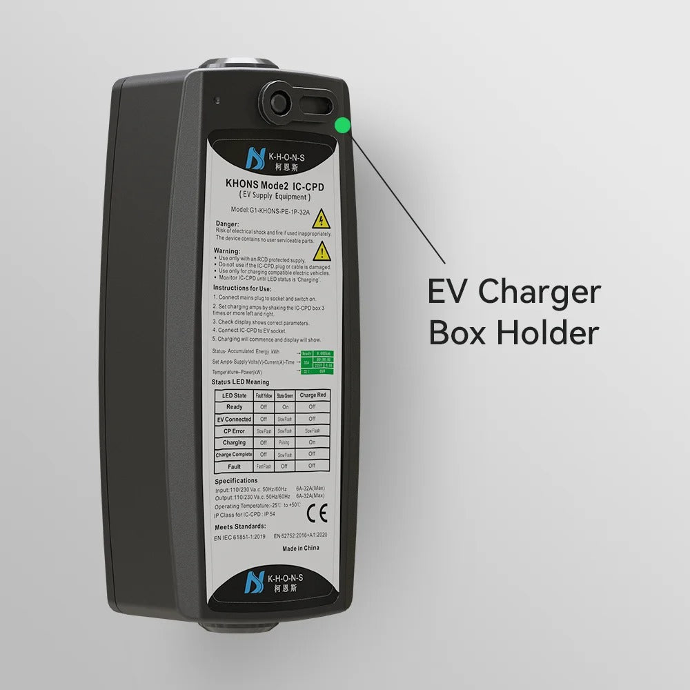 Chargeur EV Portable 11 kW 16A Type 2 – Boîte de Charge Triphasée avec Câble 5m pour Voiture Électrique, avec ou sans adaptateur
