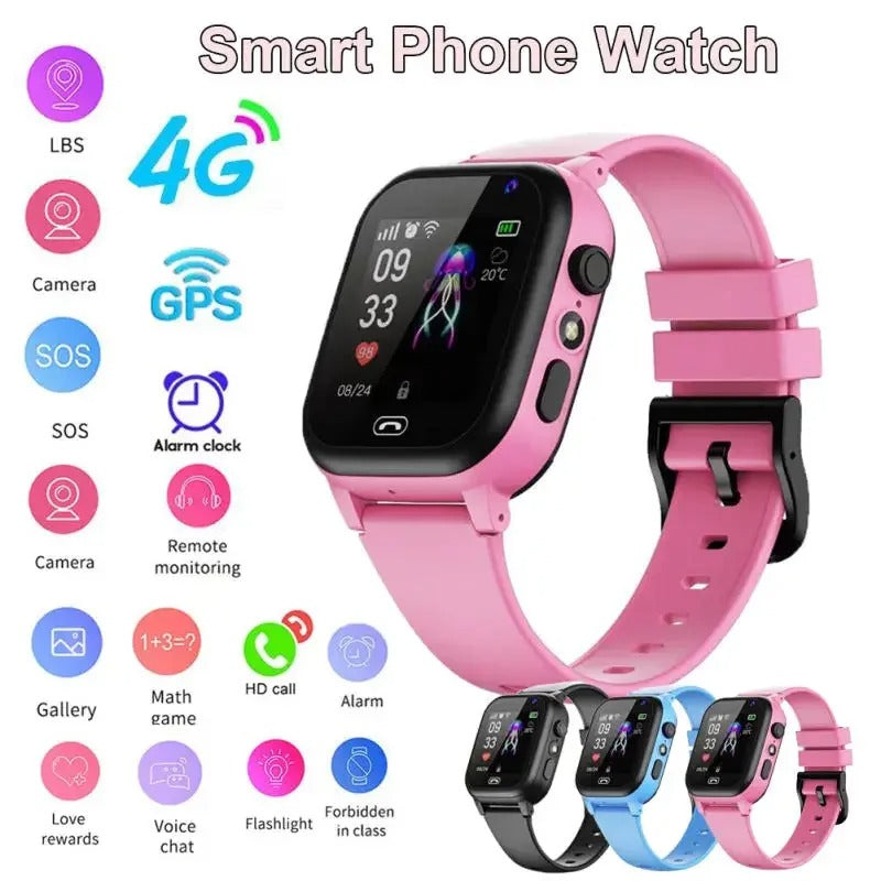 Montre Connectée Enfant GPS 4G S30 – Appel Vidéo, SOS, Caméra 13MP, Localisation Temps Réel, Étanchéité, Carte SIM – Cadeau Idéal Garçons Filles