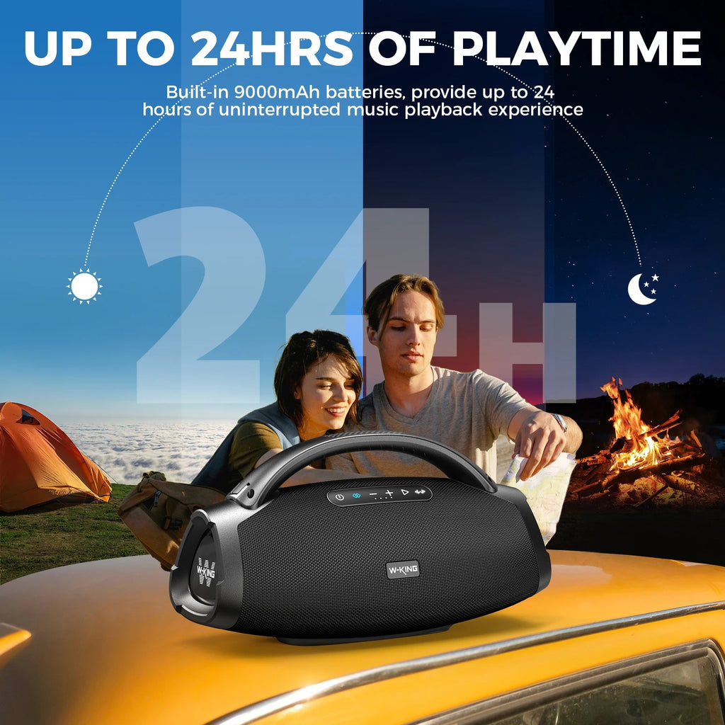 Haut-Parleur Bluetooth W-KING X20 200W RMS IPX7 Waterproof – 300W Peak Puissant pour Camping & Plage