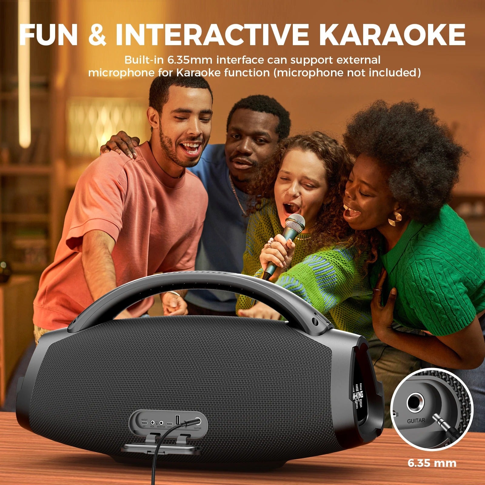 Haut-Parleur Bluetooth W-KING X20 200W RMS IPX7 Waterproof – 300W Peak Puissant pour Camping & Plage