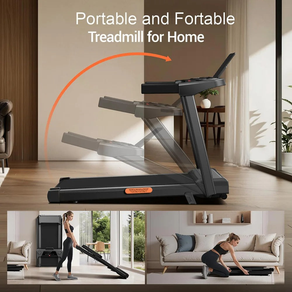 Tapis Roulant Électrique pour Maison 3 CV  12 km/h  Inclinaison 12%  Pliable  136 kg