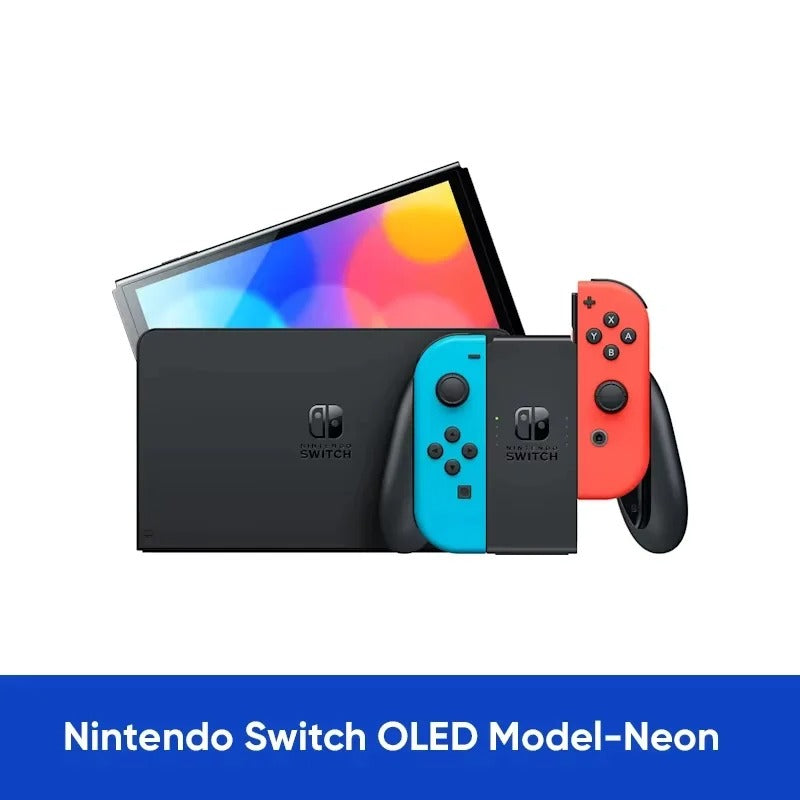 Nintendo Switch OLED 7" 64 Go Écran OLED, Port LAN, Audio Amélioré Version Blanche ou Néon (JP/HK)